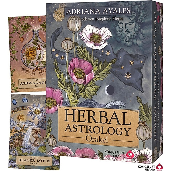 Herbal Astrology Orakel: 55 Karten mit Botschaften und Anleitungen, m. 1 Buch, m. 55 Beilage, 2 Teile, Adriana Ayales, Joséphine Klerks