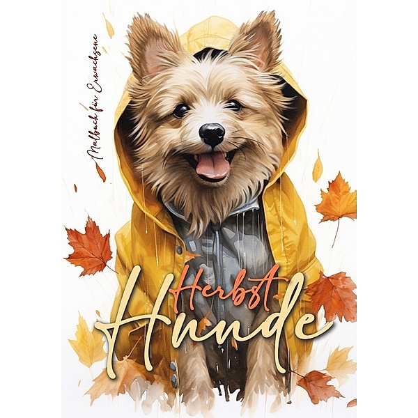 Herbst Hunde Malbuch für Erwachsene, Monsoon Publishing, Musterstück Grafik