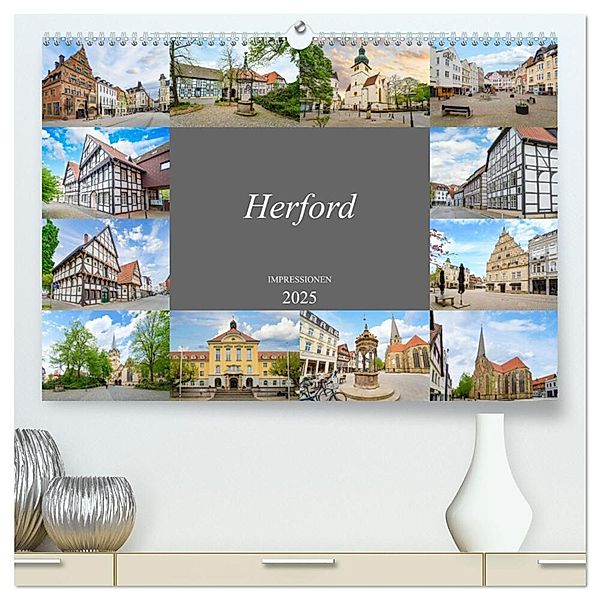 Herford Impressionen (hochwertiger Premium Wandkalender 2025 DIN A2 quer), Kunstdruck in Hochglanz, Calvendo, Dirk Meutzner