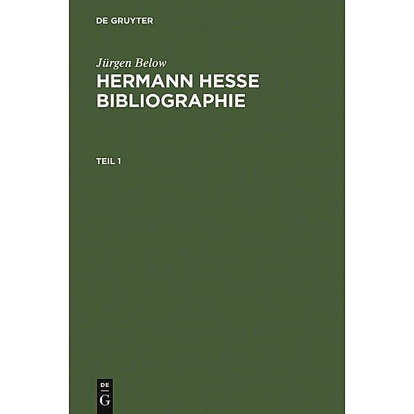 Hermann Hesse Bibliographie, Jürgen Below