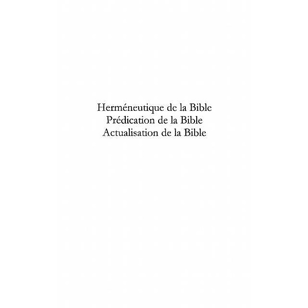 Hermeneutique predication actualisation / Hors-collection, Collectif
