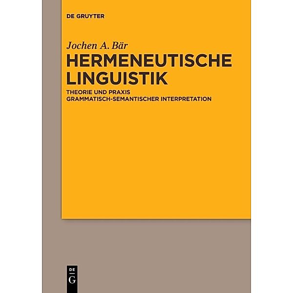 Hermeneutische Linguistik, Jochen A. Bär
