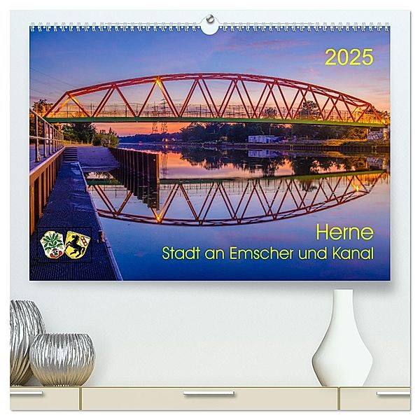 Herne: Stadt an Emscher und Kanal (hochwertiger Premium Wandkalender 2025 DIN A2 quer), Kunstdruck in Hochglanz, Calvendo, Klaus Fritsche