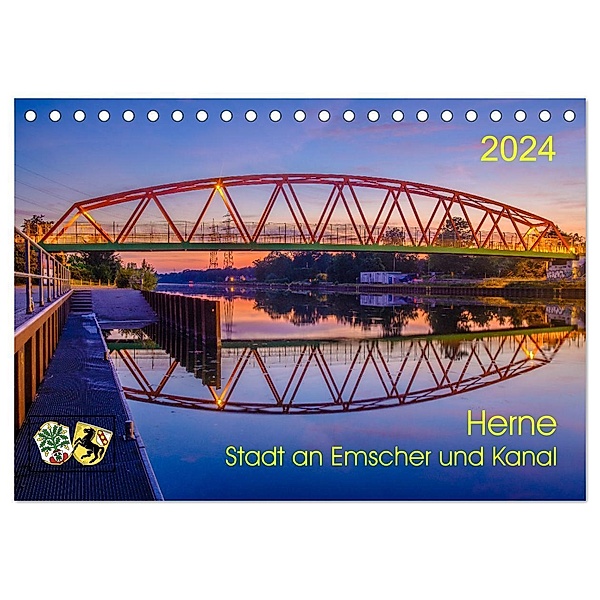 Herne: Stadt an Emscher und Kanal (Tischkalender 2024 DIN A5 quer), CALVENDO Monatskalender, Klaus Fritsche