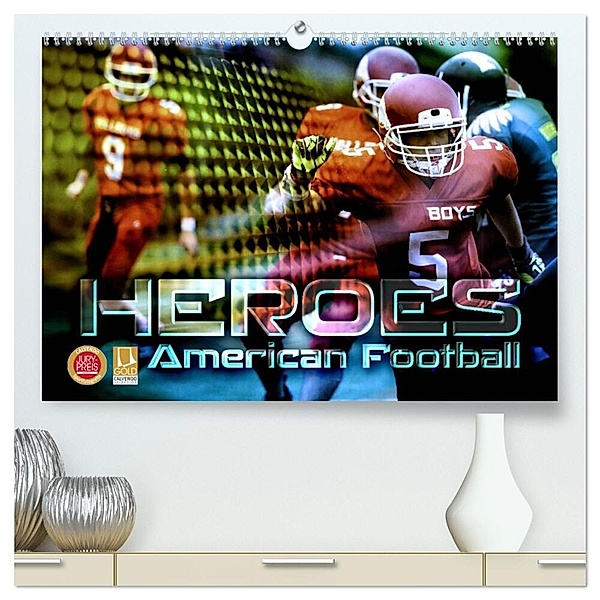 HEROES - American Football (hochwertiger Premium Wandkalender 2024 DIN A2 quer), Kunstdruck in Hochglanz, Renate Bleicher