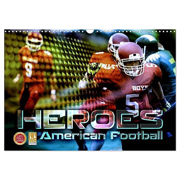 HEROES - American Football (Wandkalender 2025 DIN A3 quer), CALVENDO Monatskalender, Calvendo, Renate Bleicher