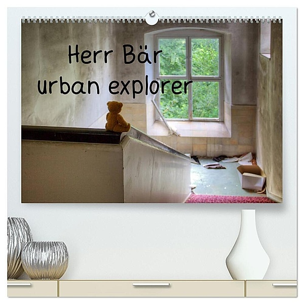 Herr Bär urban explorer (hochwertiger Premium Wandkalender 2024 DIN A2 quer), Kunstdruck in Hochglanz, Oliver Buchmann