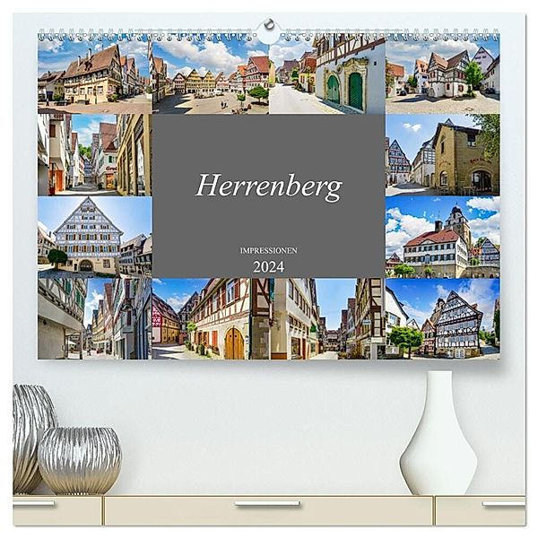 Herrenberg Impressionen (hochwertiger Premium Wandkalender 2024 DIN A2 quer), Kunstdruck in Hochglanz, Dirk Meutzner