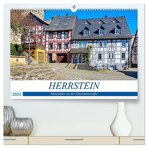 Herrstein - Mittelalter an der Edelsteinstraße (hochwertiger Premium Wandkalender 2024 DIN A2 quer), Kunstdruck in Hochglanz, Thomas Bartruff