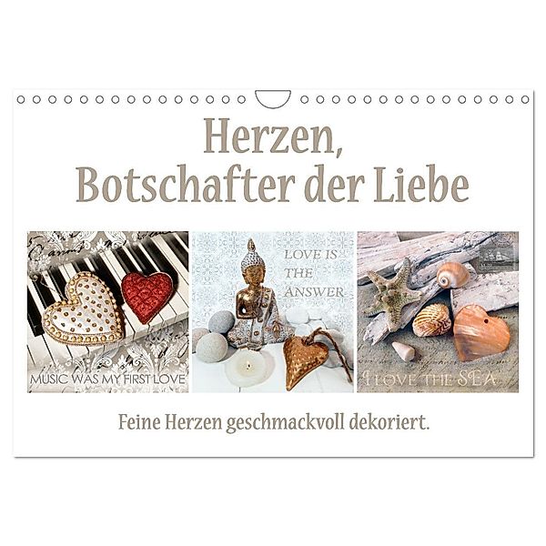 Herzen, Botschafter der Liebe (Wandkalender 2024 DIN A4 quer), CALVENDO Monatskalender, Christine B-B Müller