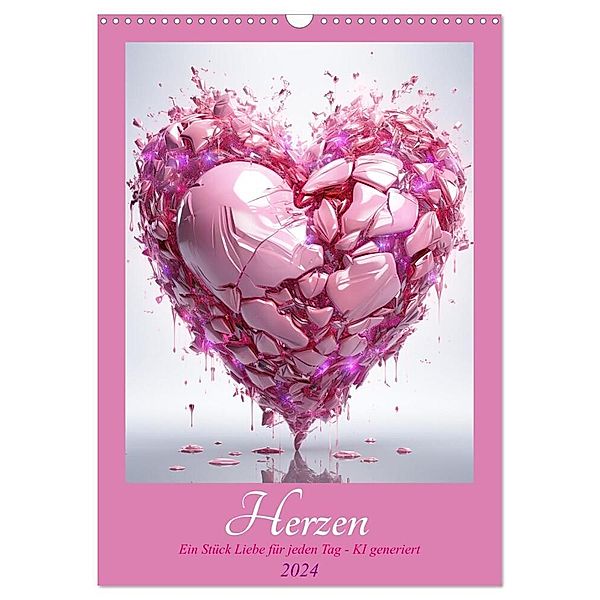 Herzen (Wandkalender 2024 DIN A3 hoch), CALVENDO Monatskalender, Cathrin Illgen