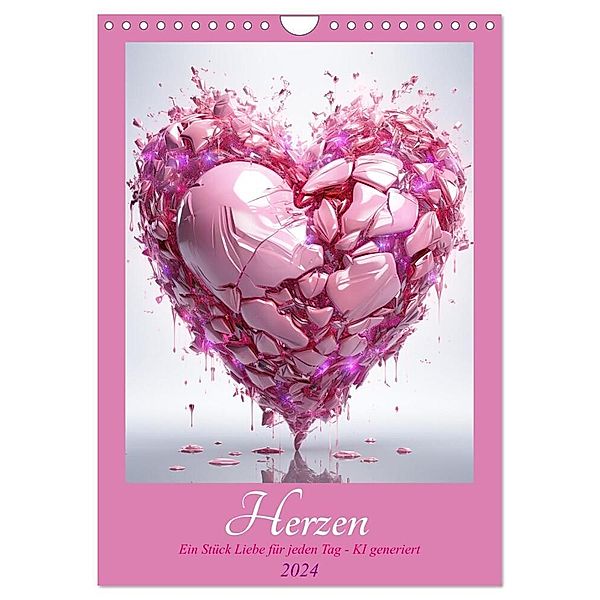Herzen (Wandkalender 2024 DIN A4 hoch), CALVENDO Monatskalender, Cathrin Illgen