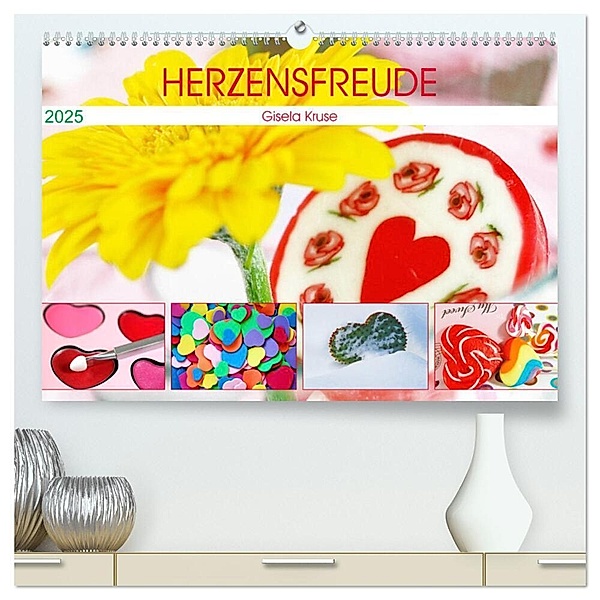 Herzensfreude (hochwertiger Premium Wandkalender 2025 DIN A2 quer), Kunstdruck in Hochglanz, Calvendo, Gisela Kruse
