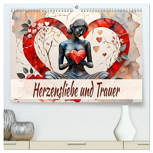 Herzensliebe und Trauer (hochwertiger Premium Wandkalender 2025 DIN A2 quer), Kunstdruck in Hochglanz, Calvendo, Dusanka Djeric