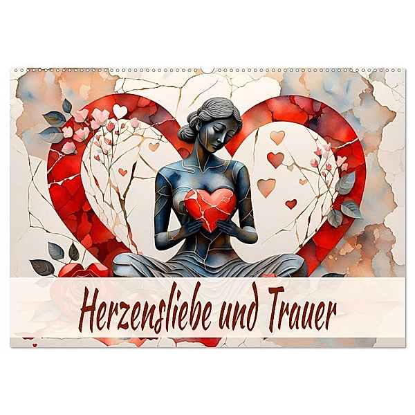 Herzensliebe und Trauer (Wandkalender 2025 DIN A2 quer), CALVENDO Monatskalender, Calvendo, Dusanka Djeric