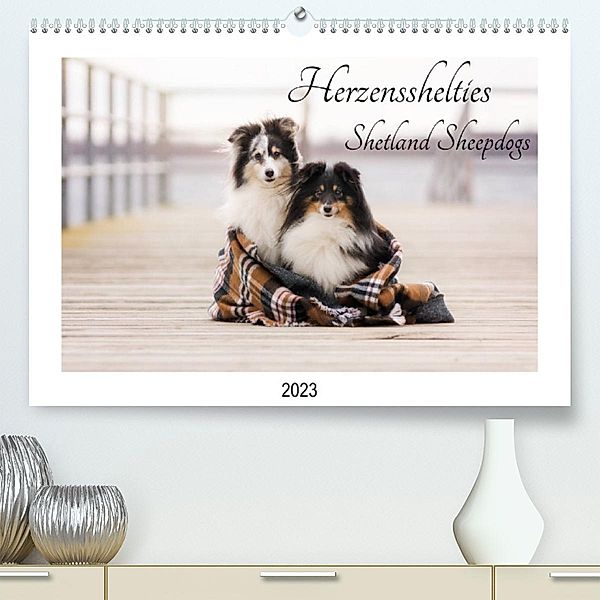 Herzensshelties - Shetland Sheepdogs (Premium, hochwertiger DIN A2 Wandkalender 2023, Kunstdruck in Hochglanz), Madlen Kudla