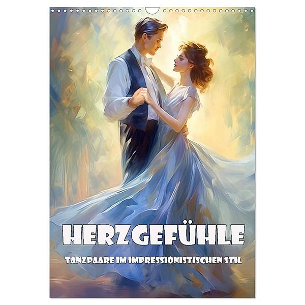 Herzgefühle - Tanzpaare im impressionistischen Stil (Wandkalender 2024 DIN A3 hoch), CALVENDO Monatskalender, Liselotte Brunner-Klaus