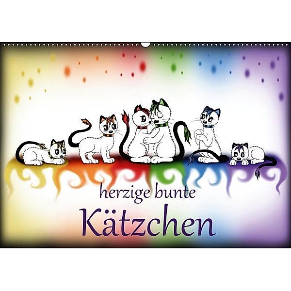 herzige bunte Kätzchen (Wandkalender 2019 DIN A2 quer), Petra Haberhauer