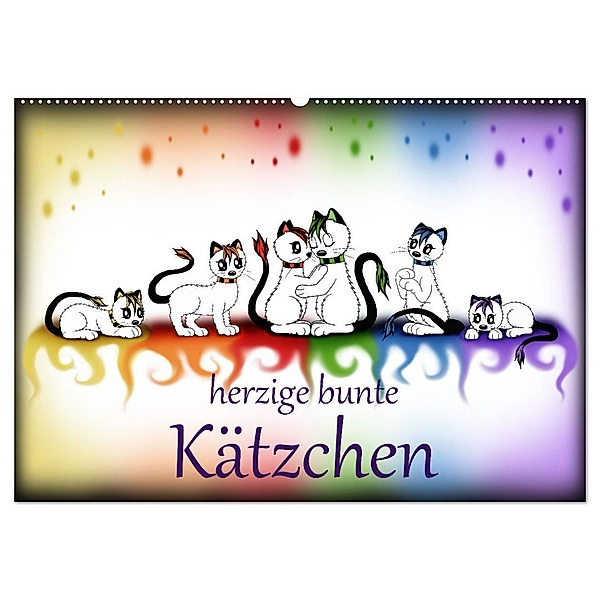 herzige bunte Kätzchen (Wandkalender 2024 DIN A2 quer), CALVENDO Monatskalender, Petra Haberhauer