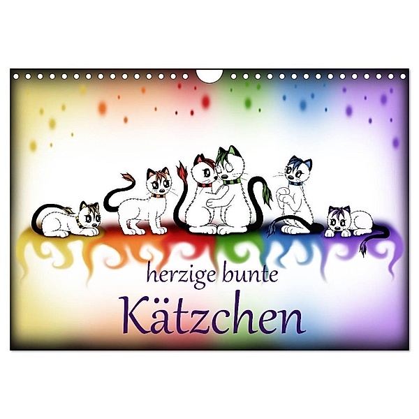 herzige bunte Kätzchen (Wandkalender 2024 DIN A4 quer), CALVENDO Monatskalender, Petra Haberhauer