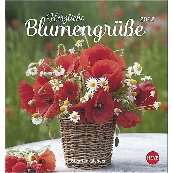 Herzliche Blumengrüße Postkartenkalender 2022