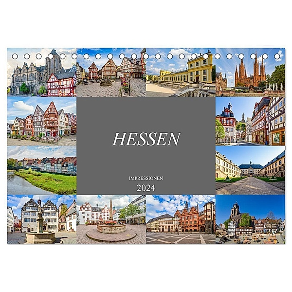 Hessen Impressionen (Tischkalender 2024 DIN A5 quer), CALVENDO Monatskalender, Dirk Meutzner