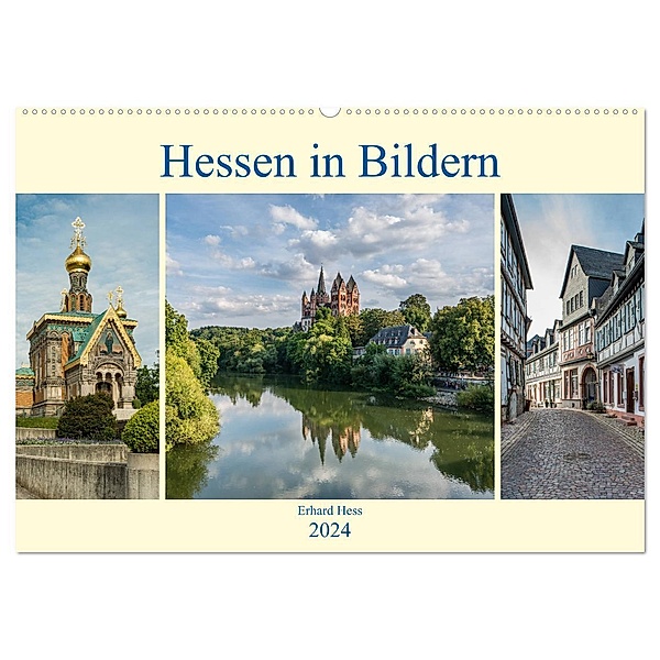 Hessen in Bildern (Wandkalender 2024 DIN A2 quer), CALVENDO Monatskalender, Erhard Hess