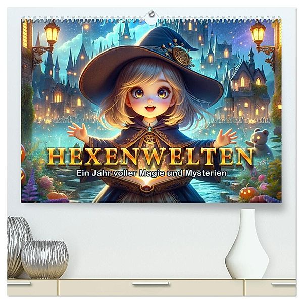 Hexenwelten: Ein Jahr voller Magie und Mysterien (hochwertiger Premium Wandkalender 2025 DIN A2 quer), Kunstdruck in Hochglanz, Calvendo, artefacti