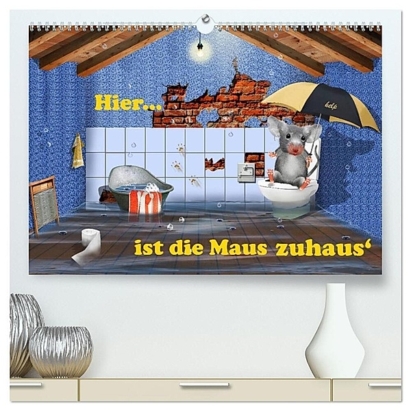 Hier ist die Maus zuhaus' (hochwertiger Premium Wandkalender 2024 DIN A2 quer), Kunstdruck in Hochglanz, Monika Jüngling alias Mausopardia