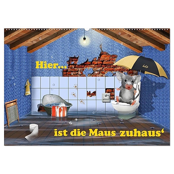 Hier ist die Maus zuhaus' (Wandkalender 2024 DIN A2 quer), CALVENDO Monatskalender, Monika Jüngling alias Mausopardia