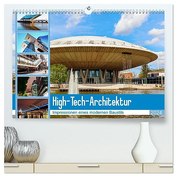 High-Tech-Architektur - Impressionen eines modernen Baustils (hochwertiger Premium Wandkalender 2024 DIN A2 quer), Kunstdruck in Hochglanz, Christian Müller