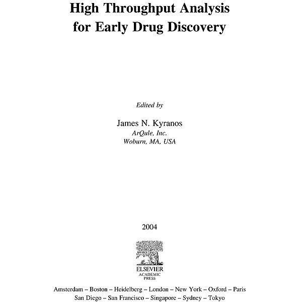 High Throughput Analysis for Early Drug Discovery