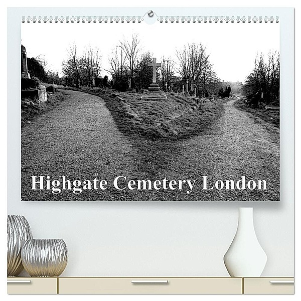 Highgate Cemetery London (hochwertiger Premium Wandkalender 2024 DIN A2 quer), Kunstdruck in Hochglanz, Bert Burkhardt