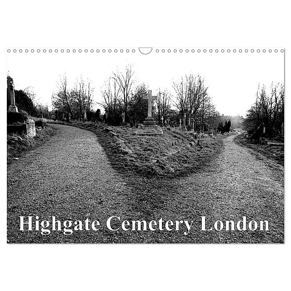 Highgate Cemetery London (Wandkalender 2024 DIN A3 quer), CALVENDO Monatskalender, Bert Burkhardt