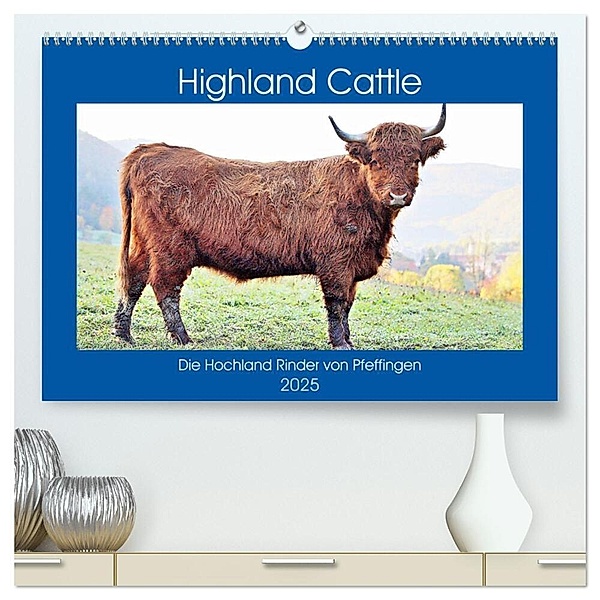 Highland Cattle, die Hochlandrinder aus Pfeffingen (hochwertiger Premium Wandkalender 2025 DIN A2 quer), Kunstdruck in Hochglanz, Calvendo, Günther Geiger