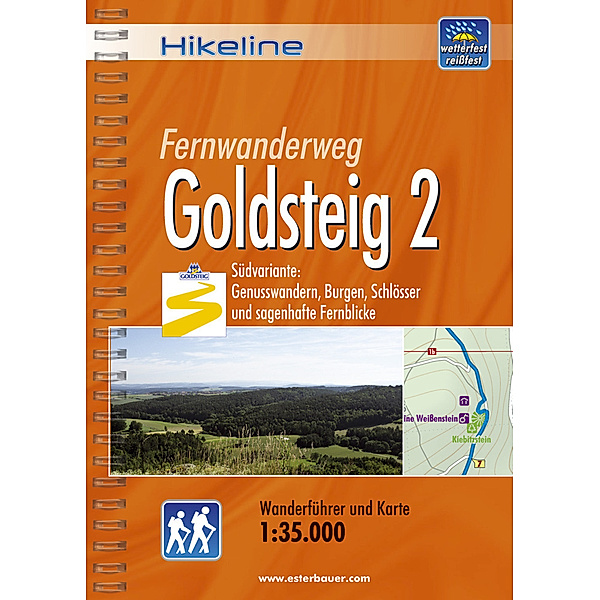 Hikeline Wanderführer / Hikeline Wanderführer Fernwanderweg Goldsteig.Tl.2, Roland Esterbauer