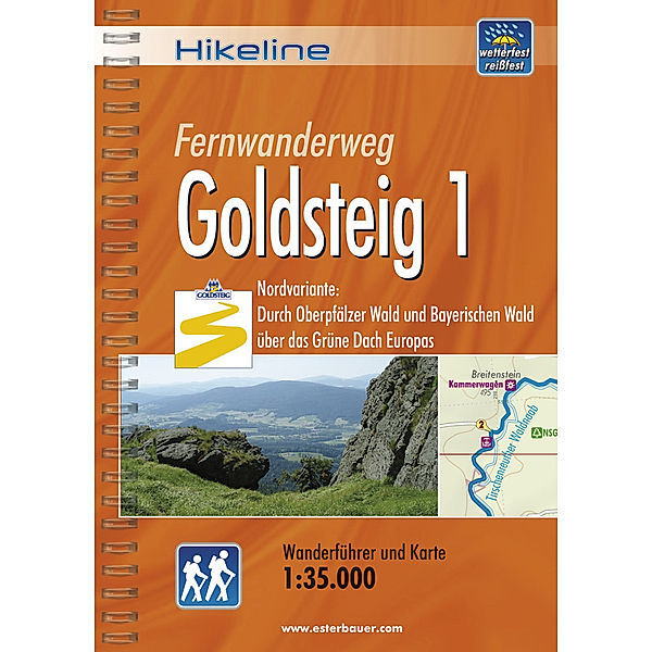 Hikeline Wanderführer / Hikeline Wanderführer Fernwanderweg Goldsteig.Tl.1, Roland Esterbauer