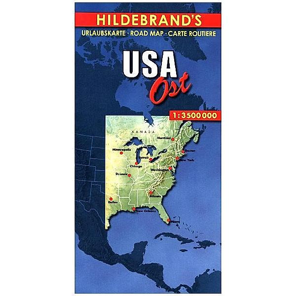 Hildebrand's Urlaubskarte USA, Ost. USA, the East. USA l'Est