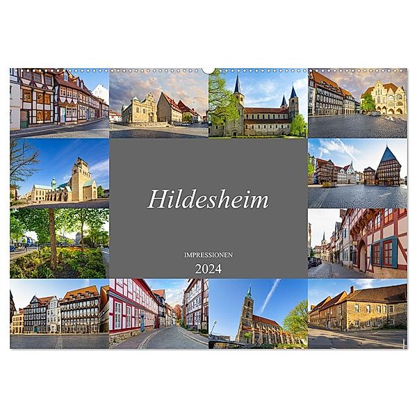 Hildesheim Impressionen (Wandkalender 2024 DIN A2 quer), CALVENDO Monatskalender, Dirk Meutzner