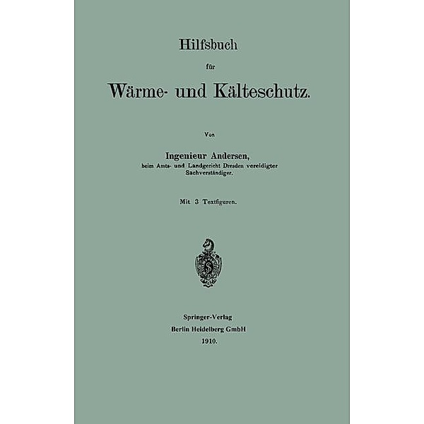 Hilfsbuch für Wärme- und Kälteschutz, Andreas Andersen