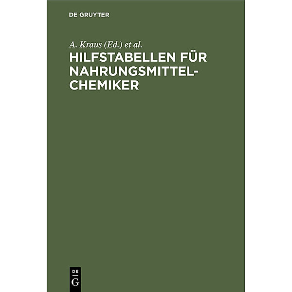 Hilfstabellen für Nahrungsmittel-Chemiker