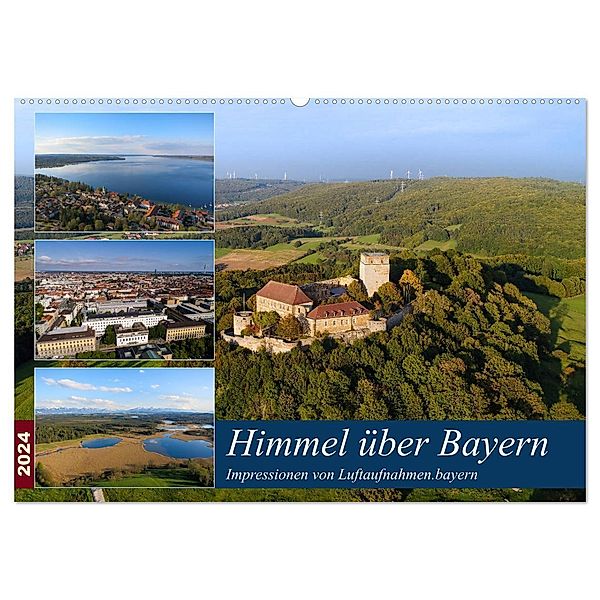 Himmel über Bayern (Wandkalender 2024 DIN A2 quer), CALVENDO Monatskalender, Luftaufnahmen.bayern