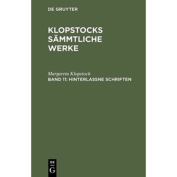 Hinterlaßne Schriften, Margareta Klopstock
