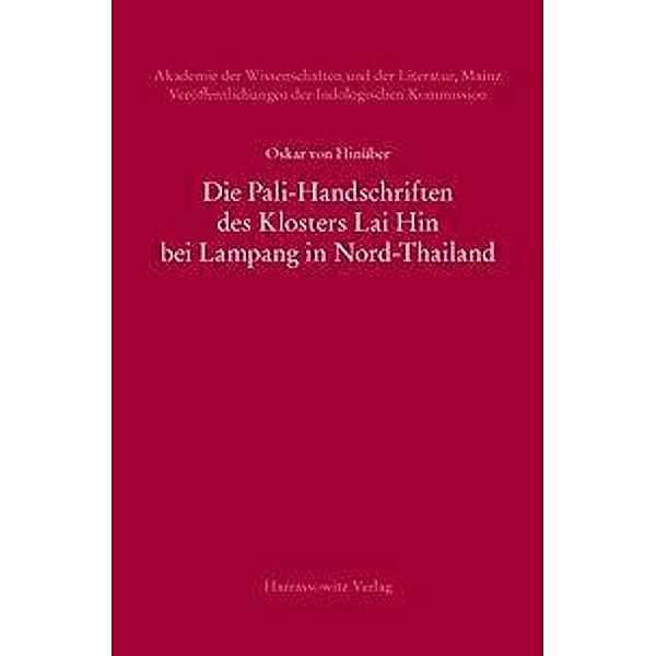 Hinüber, O: Pali-Handschriften des Klosters Lai Hin bei Lamp, Oskar von Hinüber