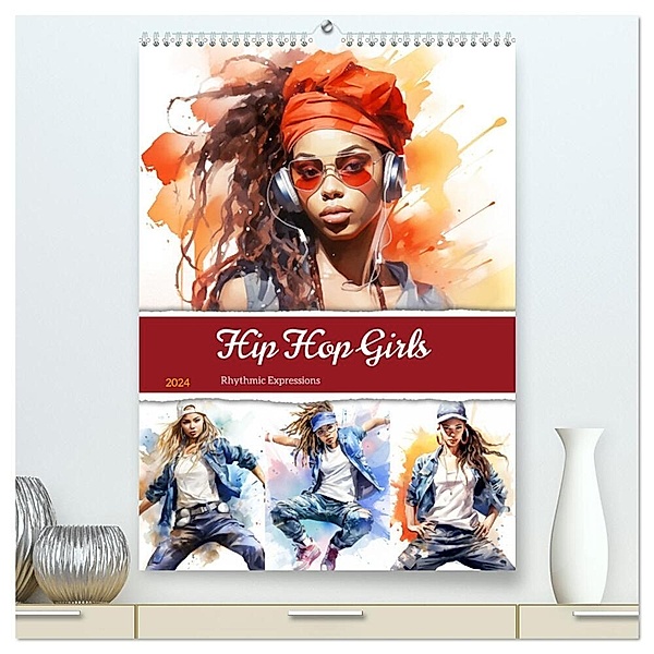 Hip Hop Girls. Rhythmic Expressions (hochwertiger Premium Wandkalender 2024 DIN A2 hoch), Kunstdruck in Hochglanz, Rose Hurley