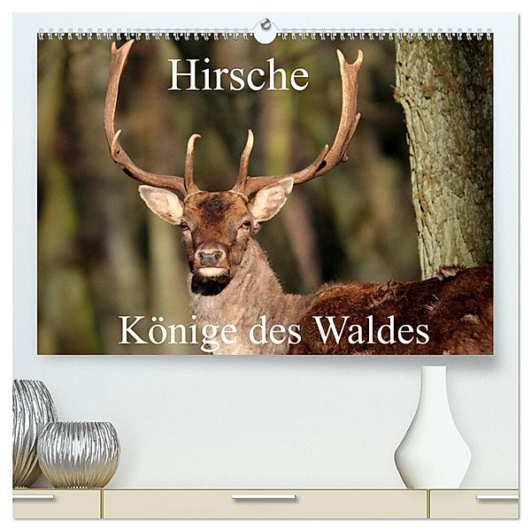 Hirsche - Könige des Waldes/Geburtstagskalender (hochwertiger Premium Wandkalender 2024 DIN A2 quer), Kunstdruck in Hochglanz, Arno Klatt