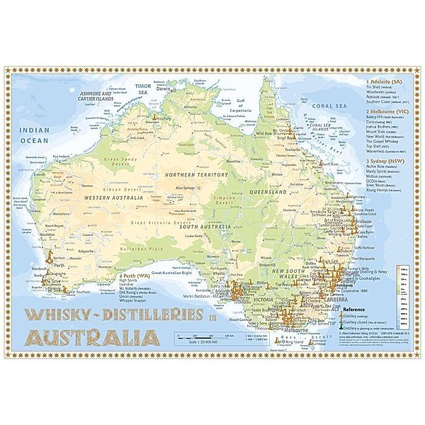 Hirst, R: Whisky Distilleries Australia - Tasting Map, Rüdiger Jörg Hirst