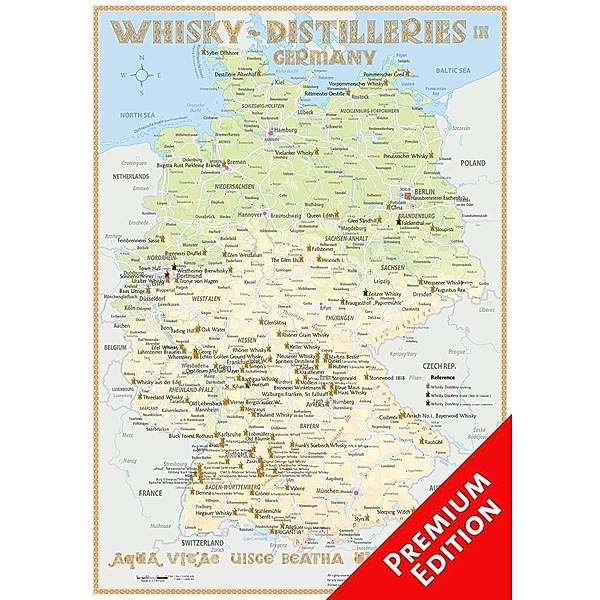 Hirst, R: Whisky Distilleries Germany - 42x60cm - Premium, Rüdiger Jörg Hirst