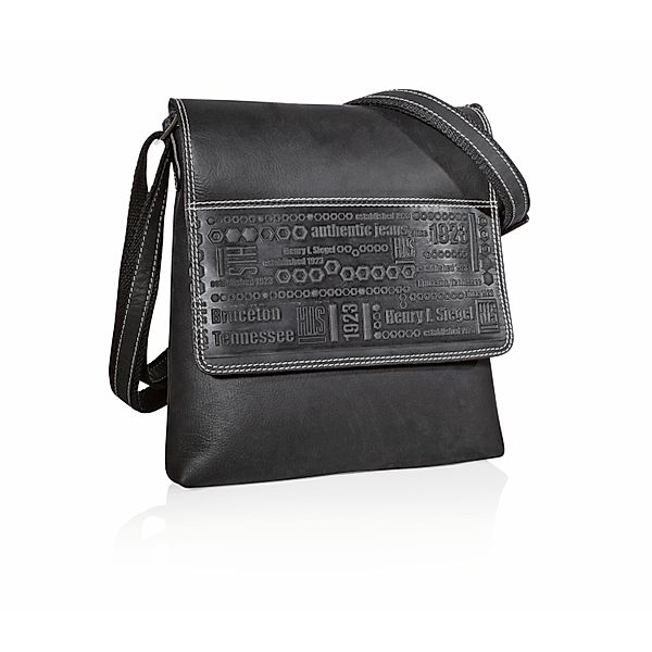 HIS Shoulderbag Lima, Leder, schwarz