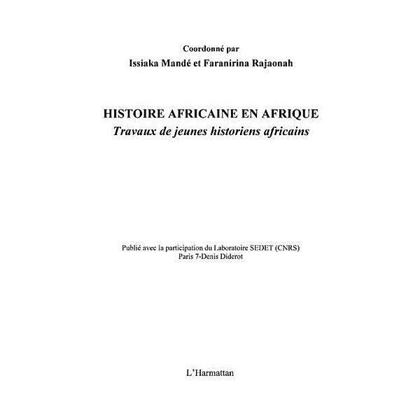 Histoire africaine en afrique - travaux de jeunes historiens / Hors-collection, Neuforge